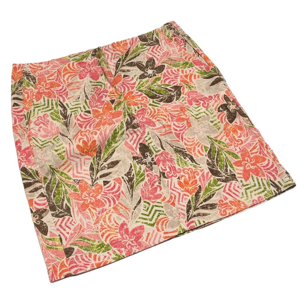 J. Jill Live-In Chino Tropical Floral Skirt